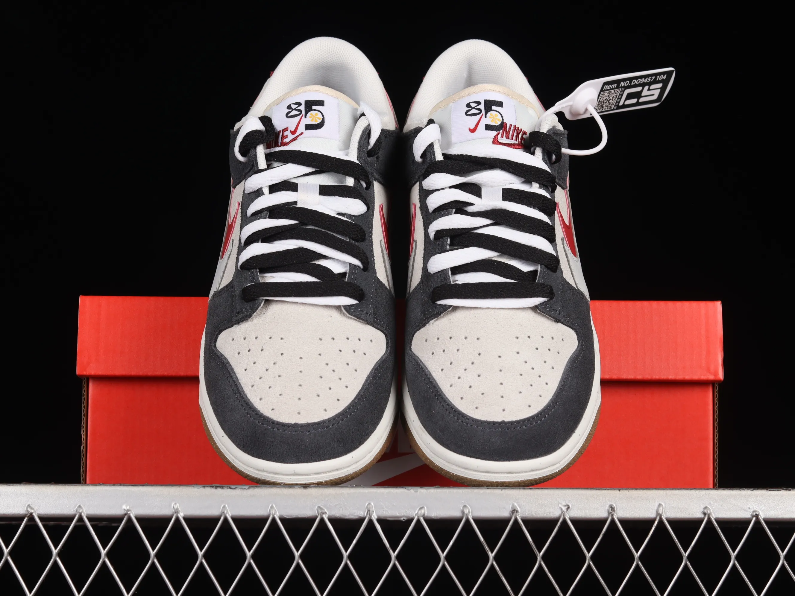 All categories Nk SB Dunk series Nk SB Dunk Low low-top sneakers Nk SB Dunk Low "85" gray red double hook SB low-top sports and leisure sneakers DO9457-104
